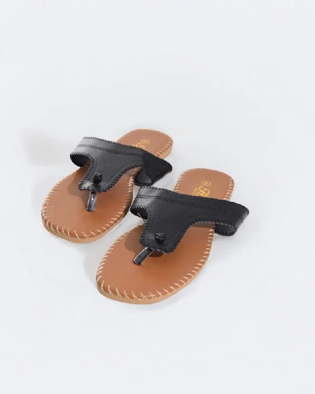 Black Thong Sandals