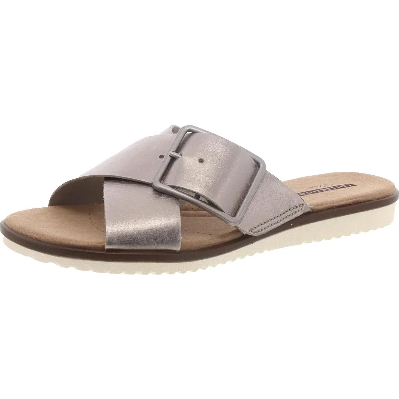 Clarks Womens Kele Heather Metallic Crisscross Slide Sandals