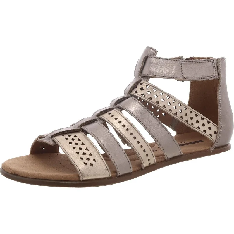 Clarks Womens Kele Lotus Metallic Adjustable Gladiator Sandals