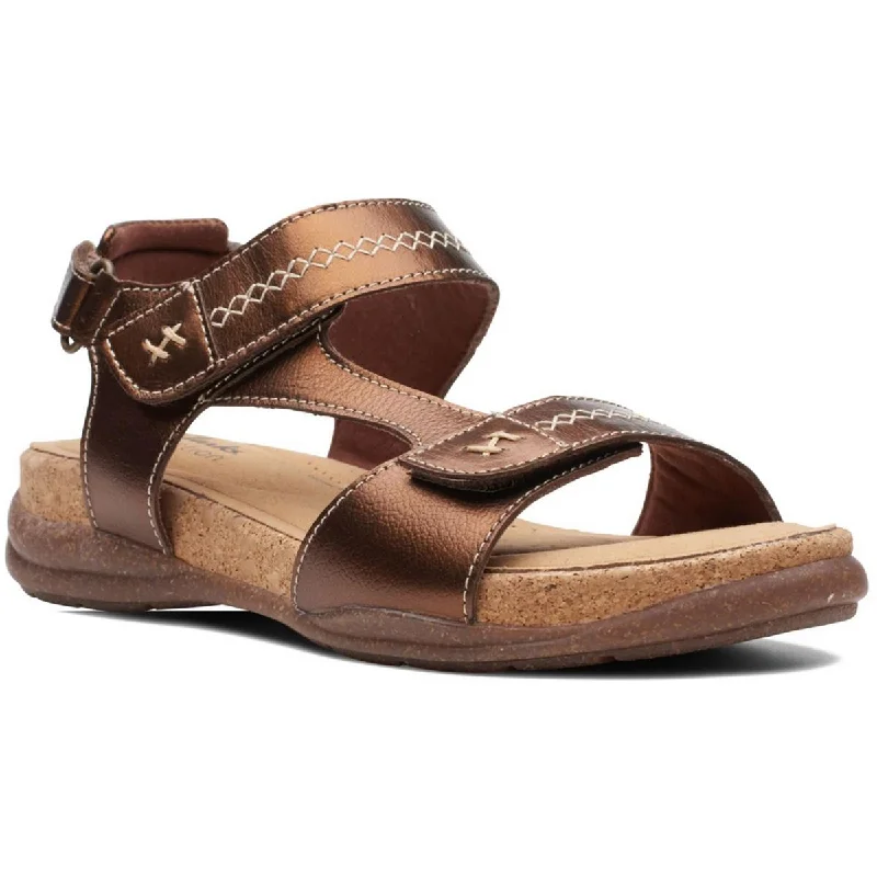 Clarks Womens Roseville Mae Leather Open Toe Strappy Sandals