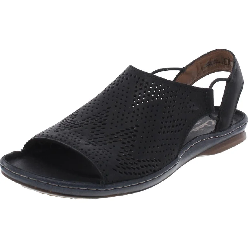 Clarks Womens Sarla Cadence Perforated Slip On Flat Sandals