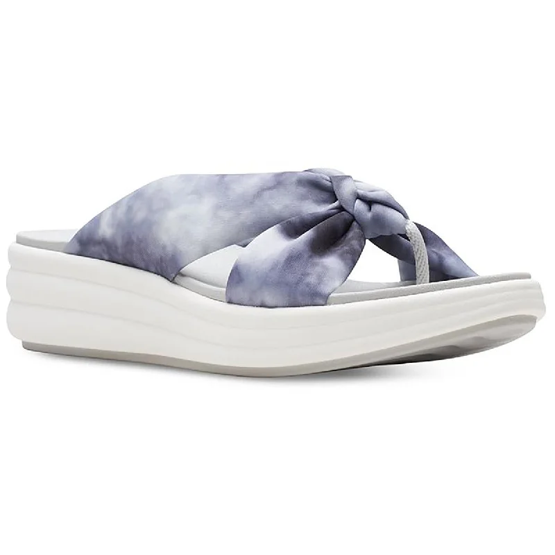 Cloudsteppers by Clarks Womens Drift Ave Tie-Dye Cushioned Wedge Sandals