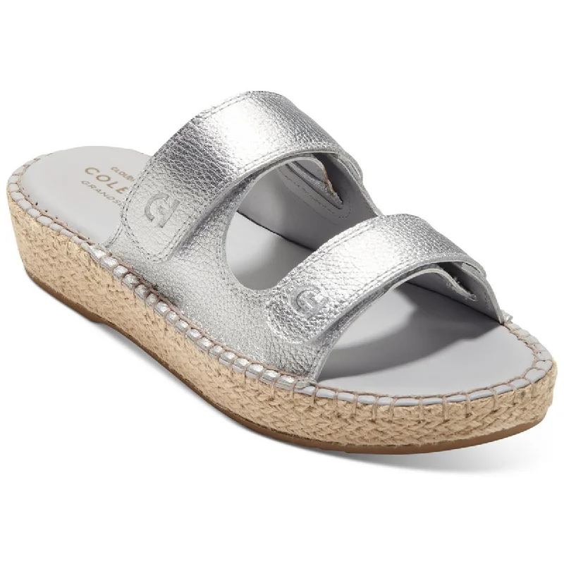 Cole Haan Womens CLOUDESPADRILLE Faux Leather Slip On Slide Sandals