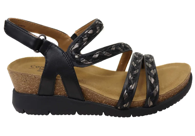 Comfortiva Silvia Womens Comfort Footbed Wide Fit Leather Sandals