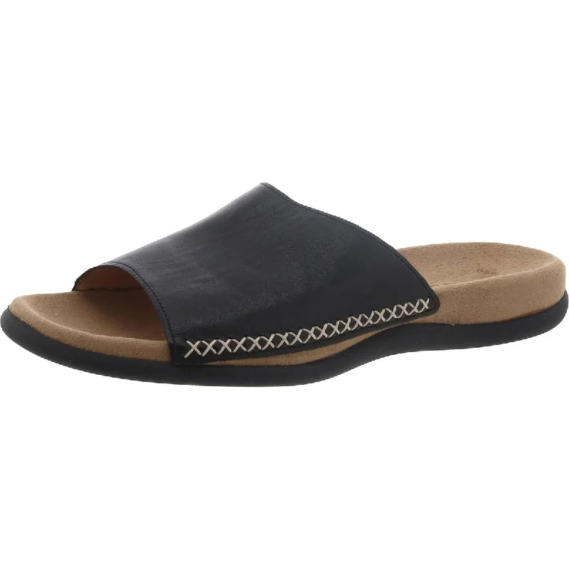 Gabor Womens Leather Slip On Slide Sandals