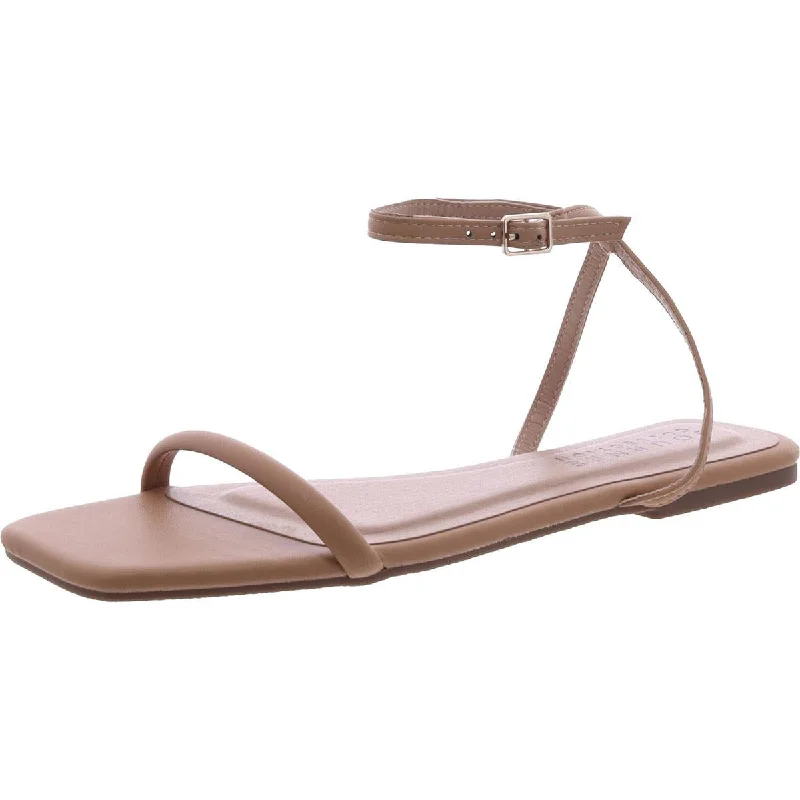 Journee Collection Womens Faux Leather Adjustable Flatform Sandals