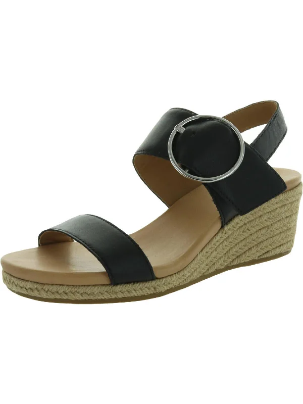 Navee Womens Slingback Leather Wedge Sandals