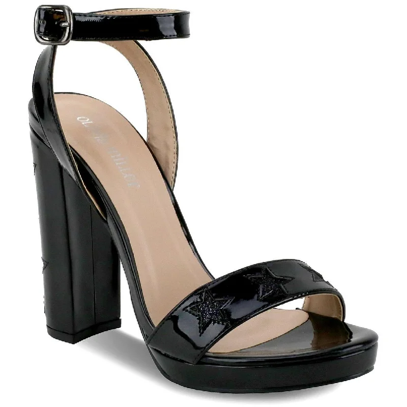 Olivia Miller Womens Manhasset Patent Open Toe Dress Sandals