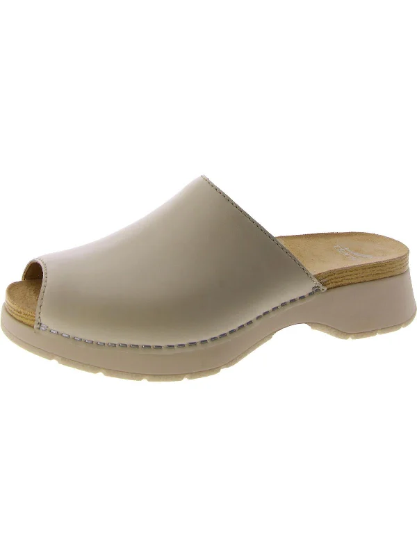 RAVYN MILLED NUBUCK Womens Leather Open Toe Slide Sandals