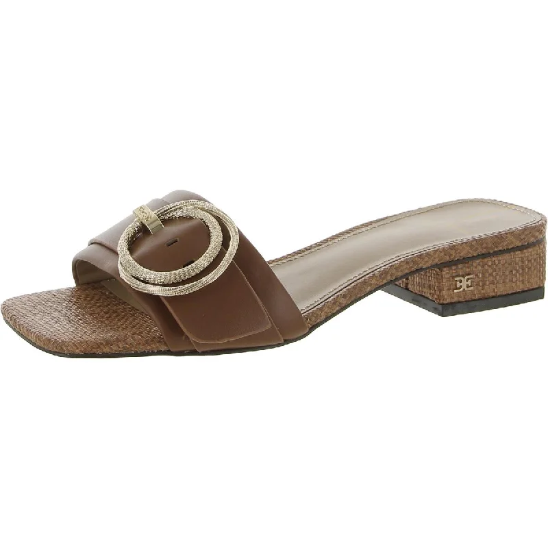 Sam Edelman Womens Delfi Leather Slip On Slide Sandals