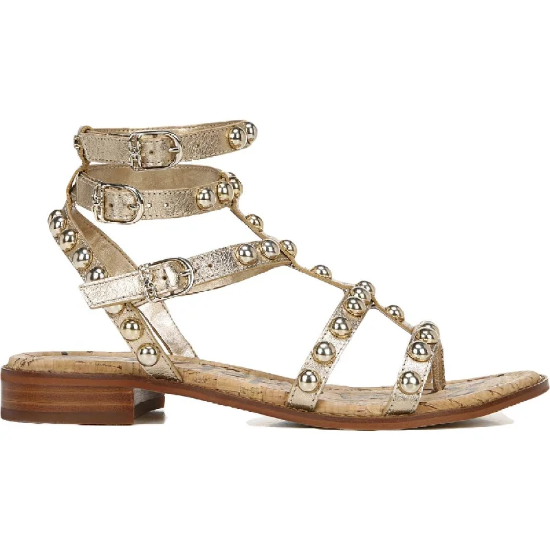 Sam Edelman Womens Eavan Leather Embellished T-Strap Sandals