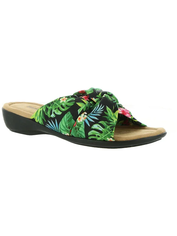 Sarong  Womens Slip On Open Toe Slide Sandals