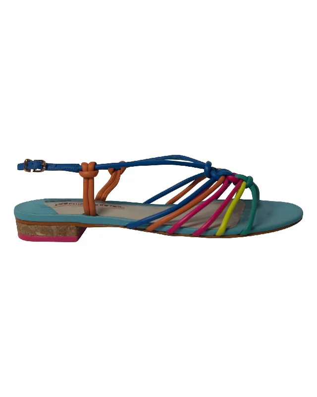 Sophia Webster Rainbow Strappy Sandals in Multicolor Leather