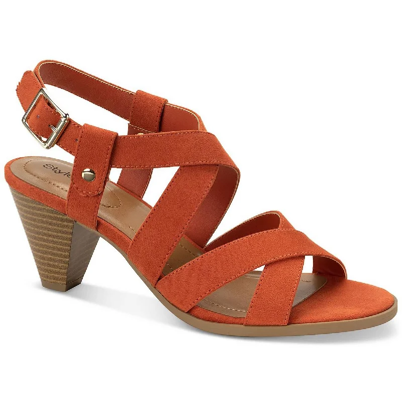 Style & Co. Womens Honniee Faux Suede Criss-Cross Slingback Sandals