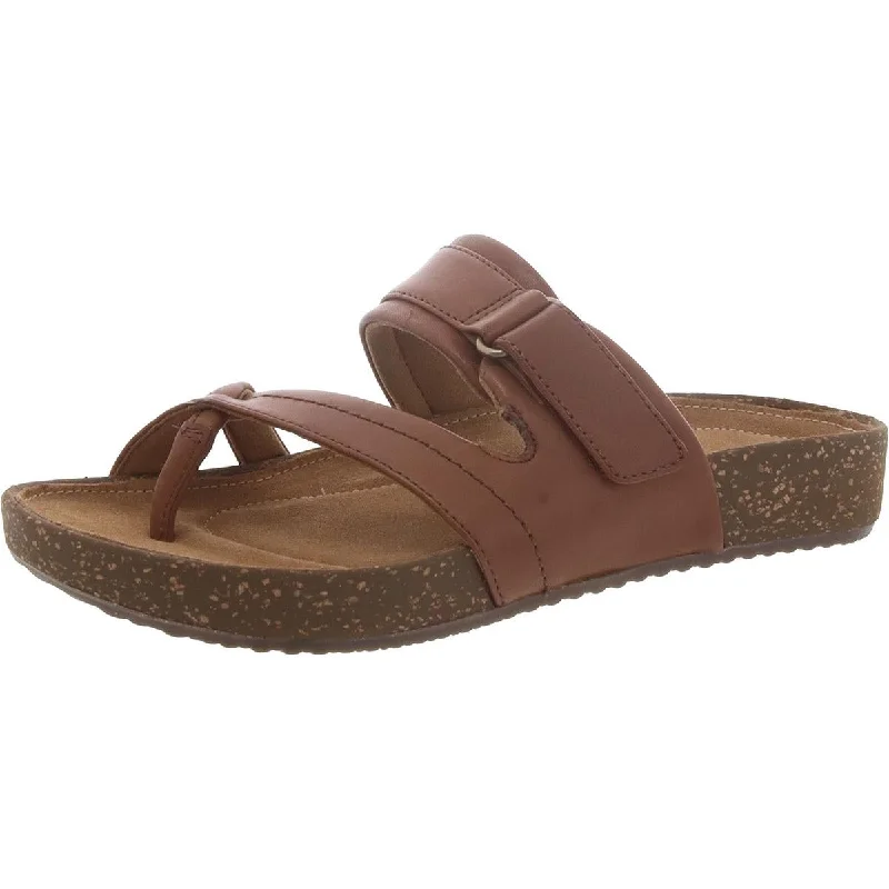 Unstructured by Clarks Womens Rosilla Trent Leather Adjustable Slide Sandals