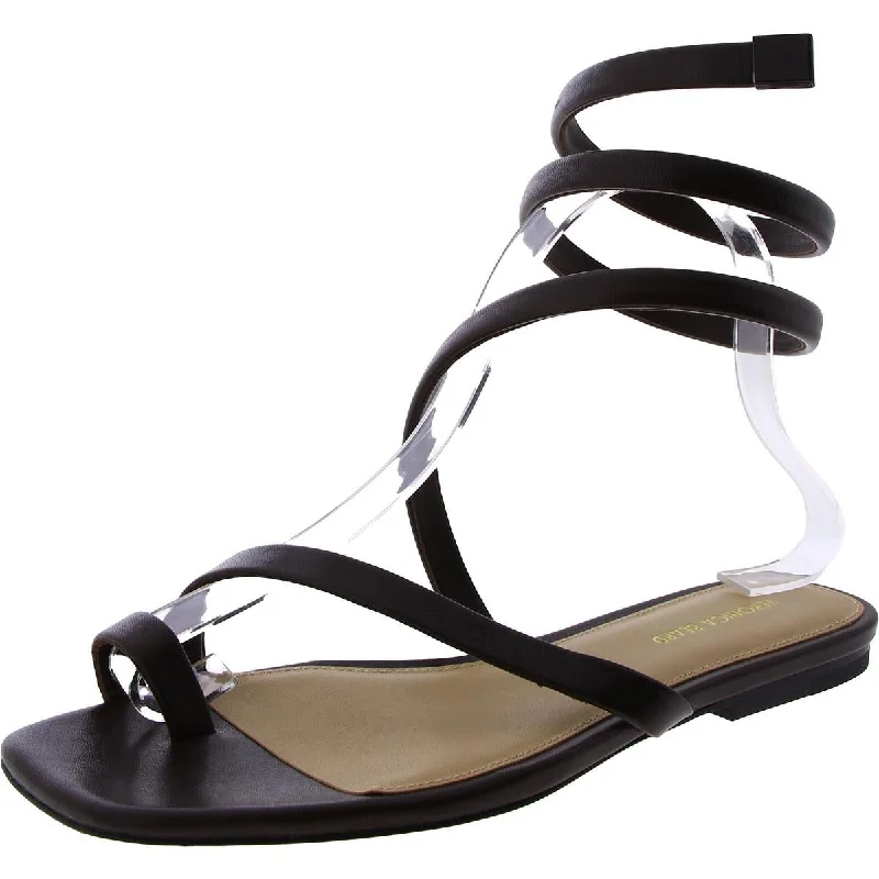 Veronica Beard Womens Leather Toe Ring Strappy Sandals