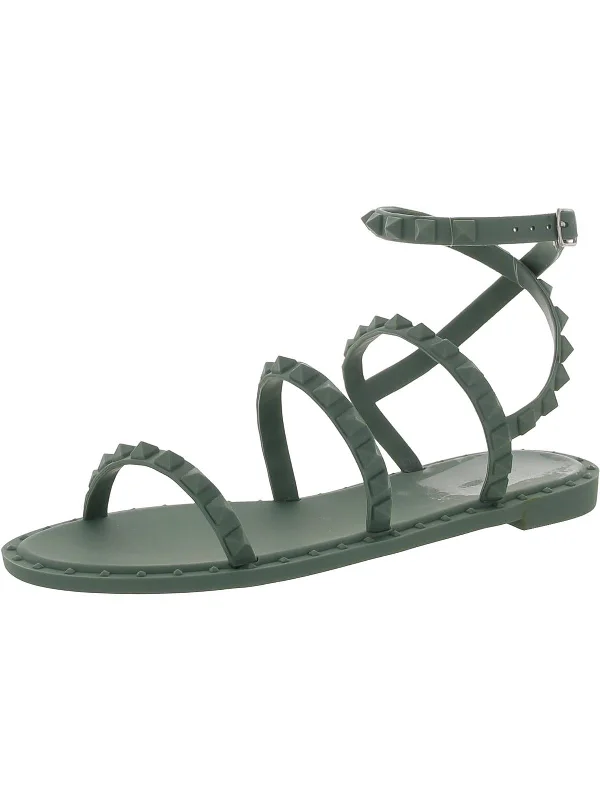 Womens Buckle Rubber Strappy Sandals