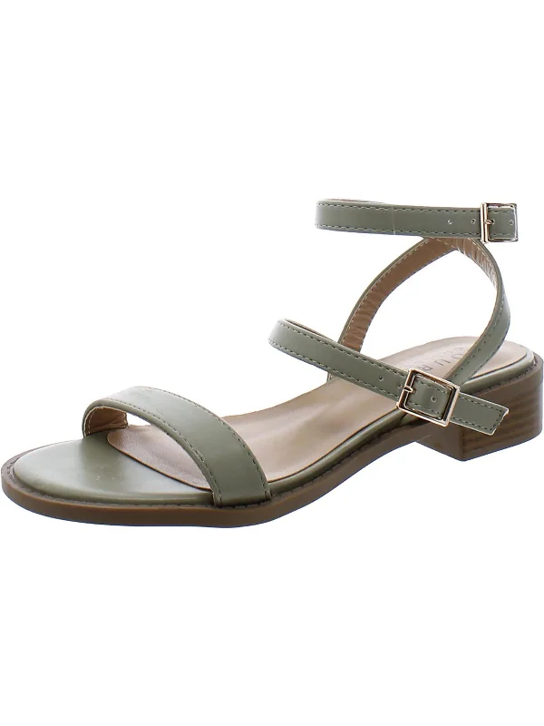 Womens Comfort Insole Faux Leather Flatform Sandals