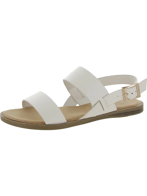 Womens Faux Leather Buckle Slingback Sandals