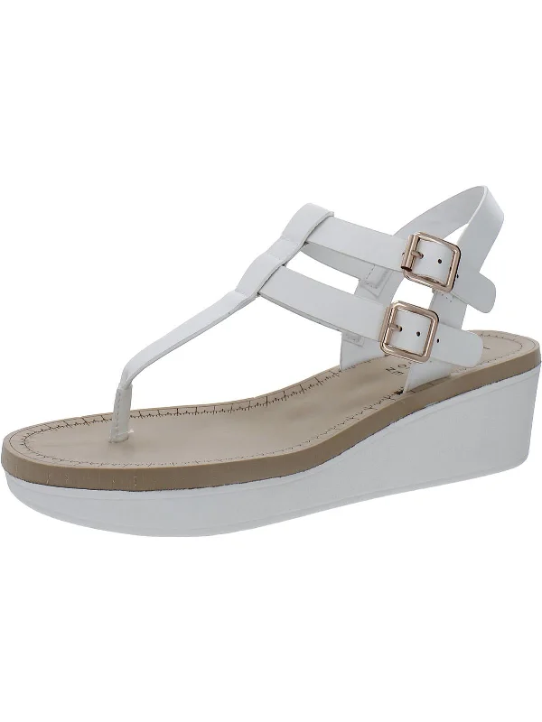 Womens Faux Leather Jelly Sandals