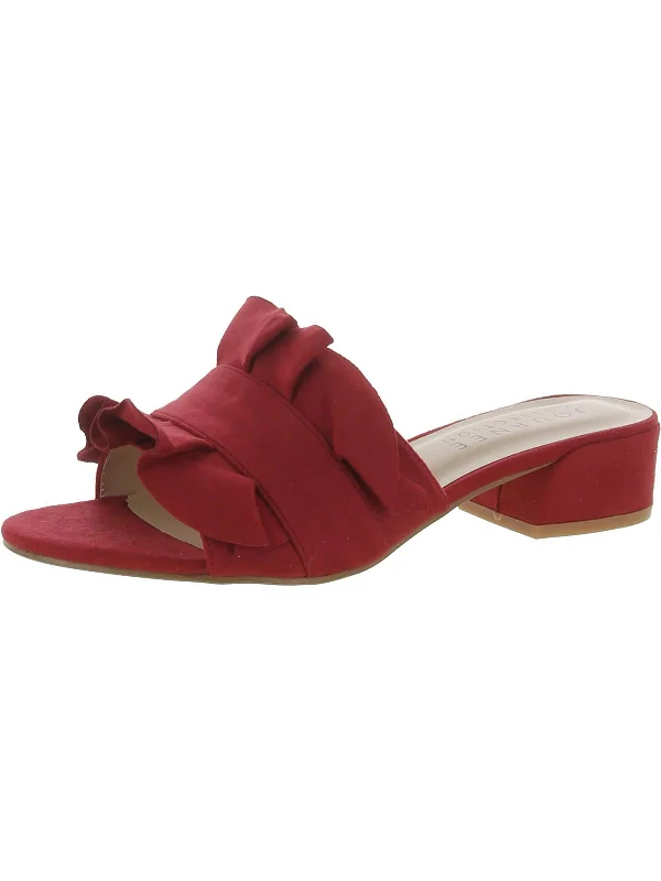 Womens Faux Suede Mule Sandals