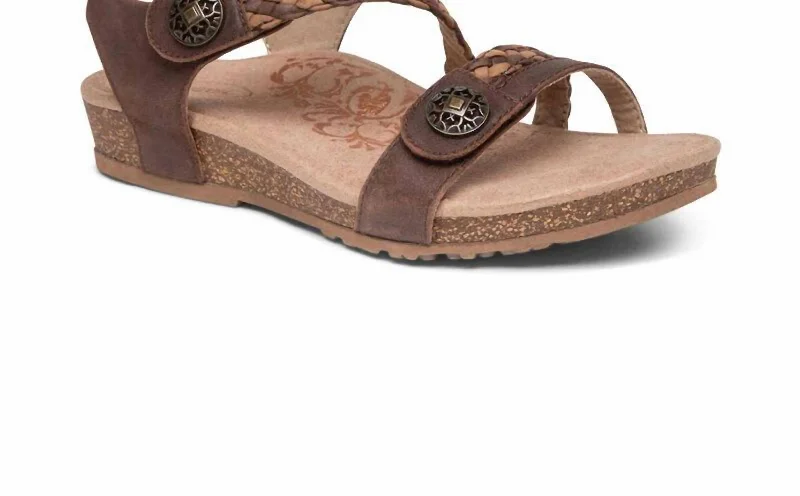 Women's Jillian Braided Sandals In Dark Brown