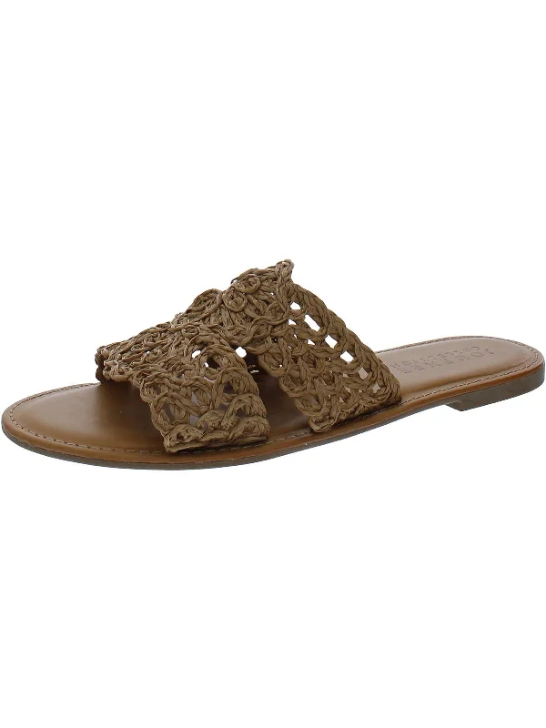 Womens Laceless Woven Slide Sandals