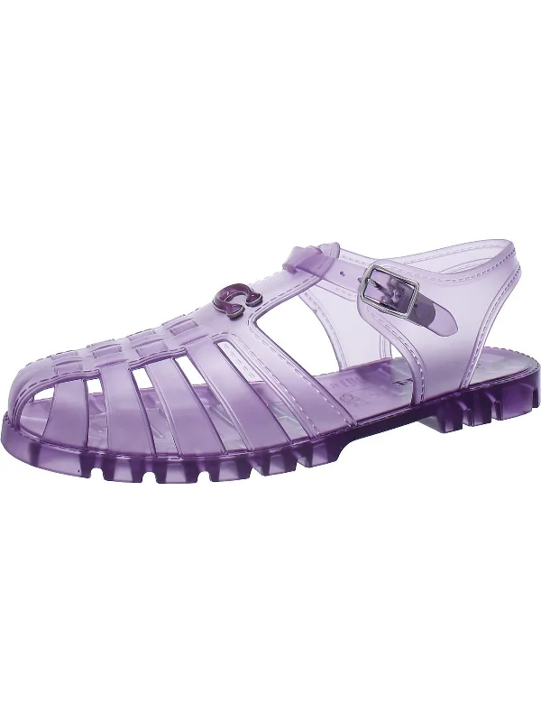 Womens Logo Caged Jelly Sandals