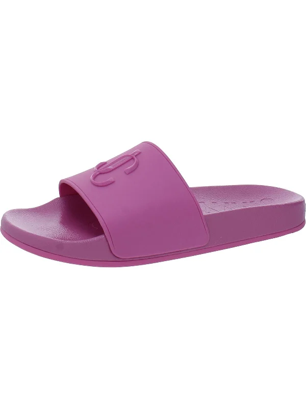 Womens Open Toe Slip-On Slide Sandals