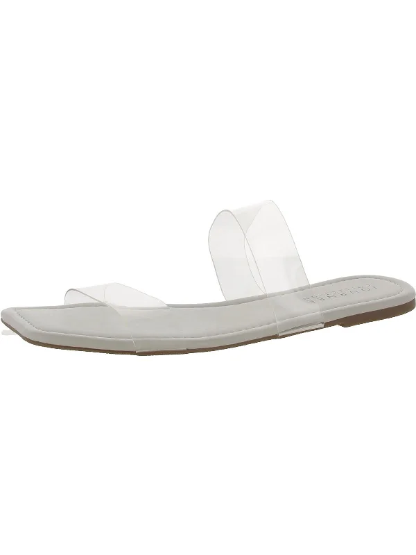 Womens Square Toe Slip On Slide Sandals