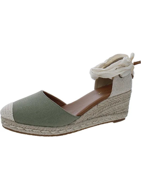 Womens Suede Closed Toe Wedge Sandals