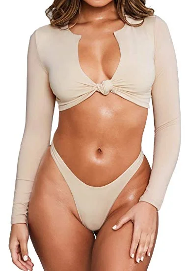 tie beige swimwear