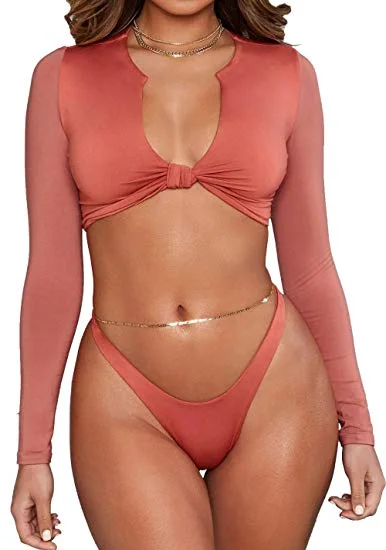 tie pink swimwear