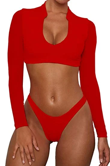 red swimsuit