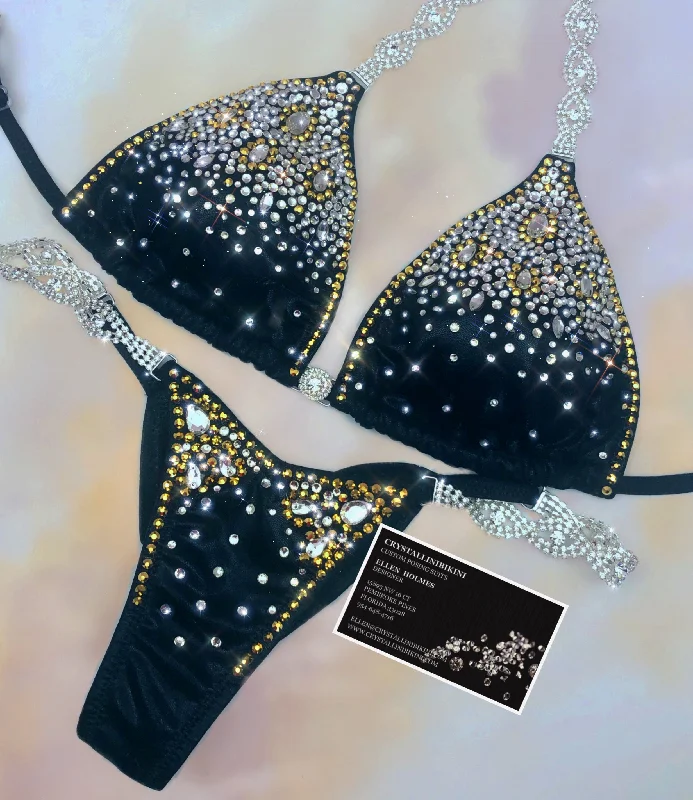 Black & gold Petite Bling competition bikini