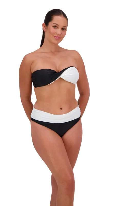 Reversible Twist Bandeau & Ruched Front Pant (Black/White)