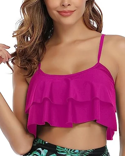 Flounce Swim Tops Falbala Swimsuit Tank Tops