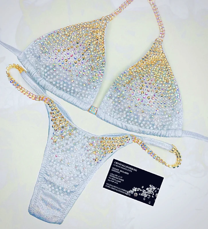 Gold & White competition bikini