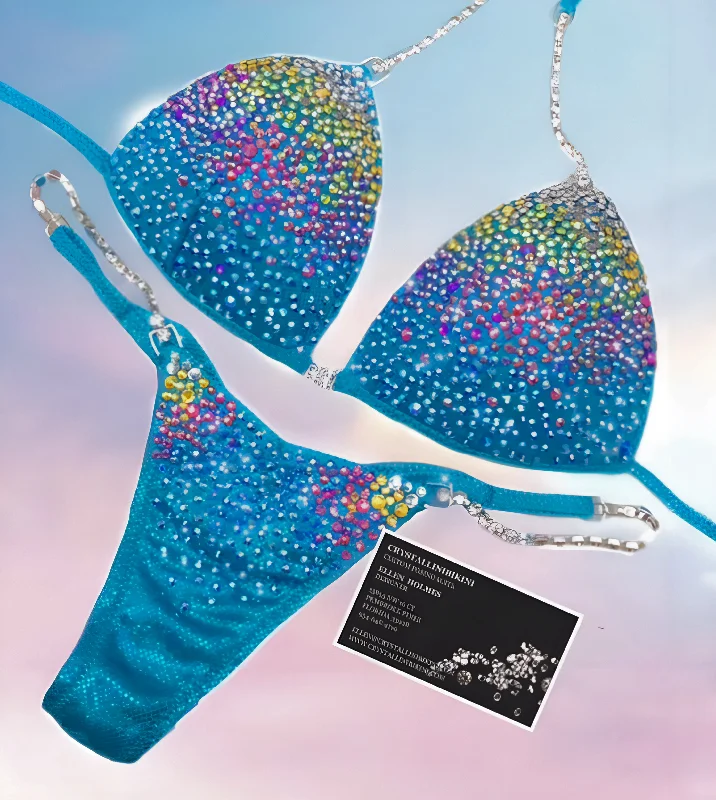 Gradient AB crystal competition bikini