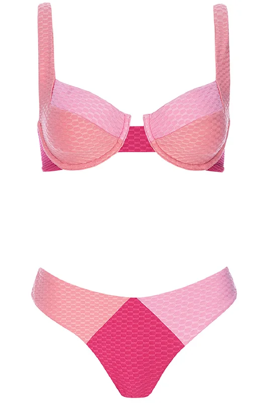 Laguna Bikini Pink Tricolor Set