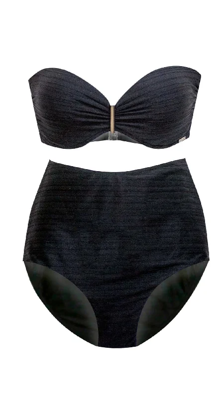 Manhattan U/W Bandeau (C/D & DD/E  cup) & Vintage High Waist (Black)