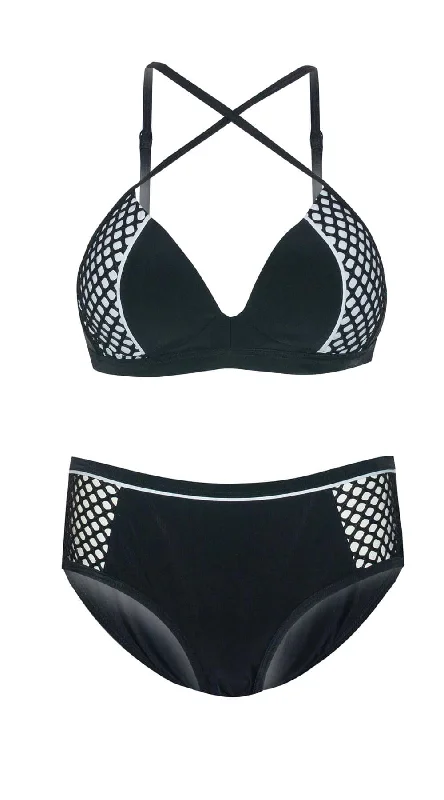 Mesh Up Sporty Bralette (C/D) & Hipster Boyleg