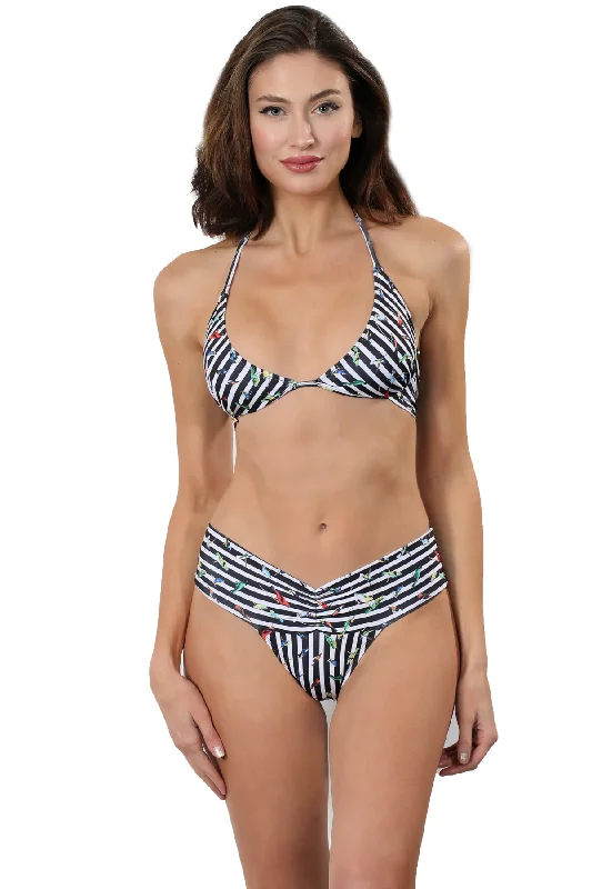 NATALIA BIRDS & STRIPES Bikini Top