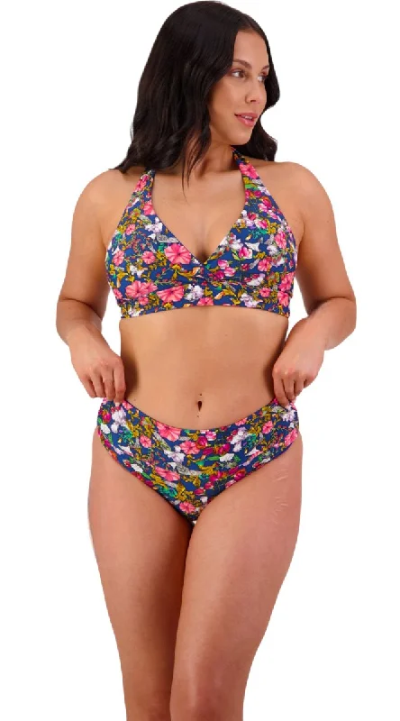 Queenie Reversible Underwired Halter (DD/E & F/G Cup) & High Ruched Front Pant