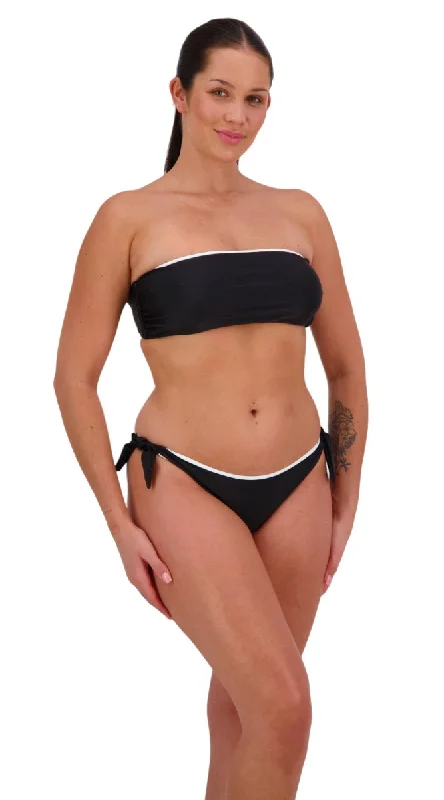 Reversible Twist Bandeau & Tie Side (Black/White)