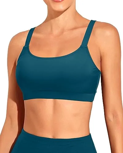 Scoop Neck Padded Sports Bra Bikini Top