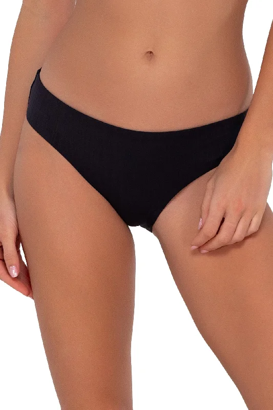 Sunsets Black Seagrass Texture Collins Hipster Bikini Bottom