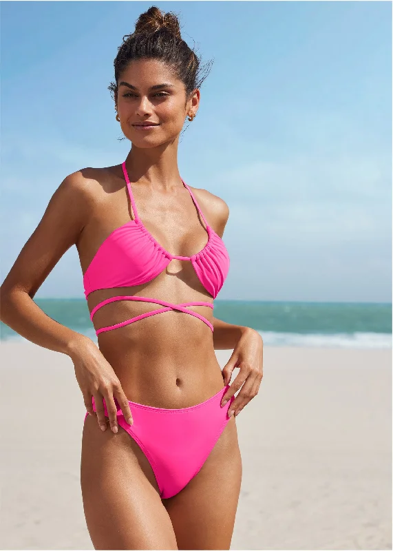 Ibiza Triangle Bikini Top - Hot Pink