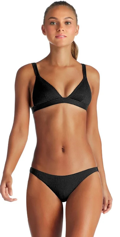 Vitamin A EcoRib Neutra Triangle Bikini Top in Black