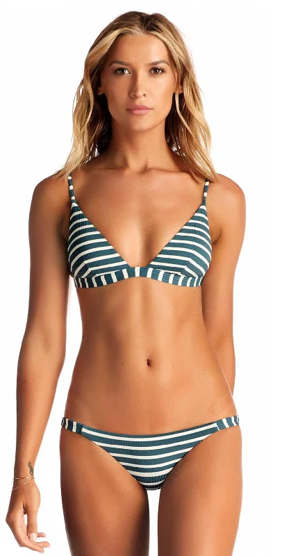 Vitamin A Moss Bralette Bikini Top in Grey Marin Stripe